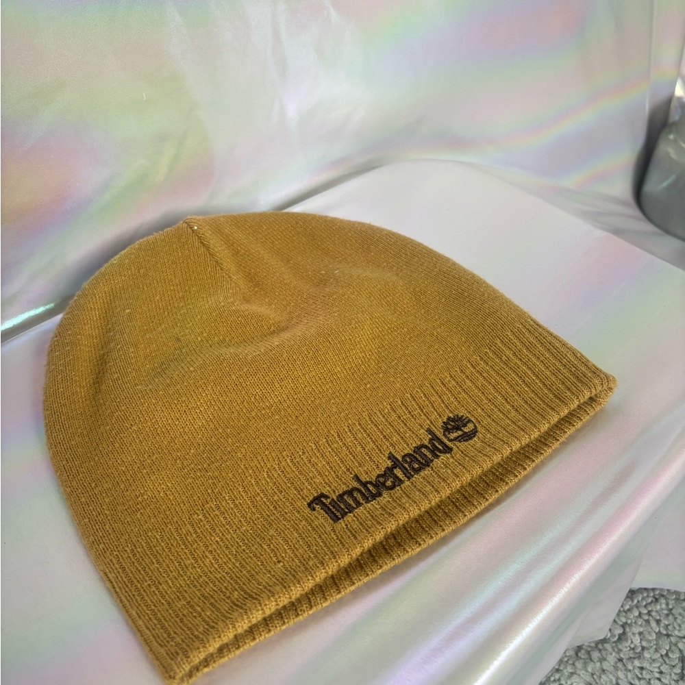 Timberland Gold Knit Beanie | Unisex OSFA | Embroidered Tree Logo